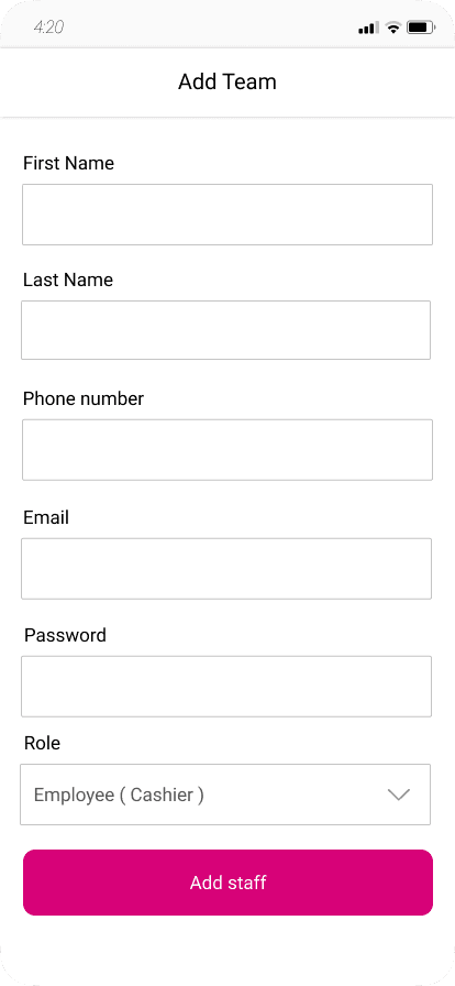 Add user form