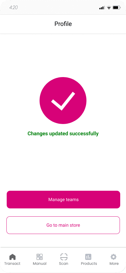 Changes saved successfully